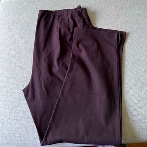 Eileen Fisher Organic Cotton Stretch Slim Brown Pants Medium
